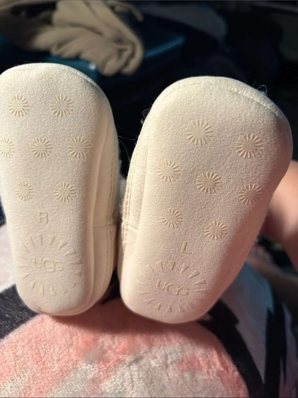 UGG Infant Walker Boots in Black and Cream